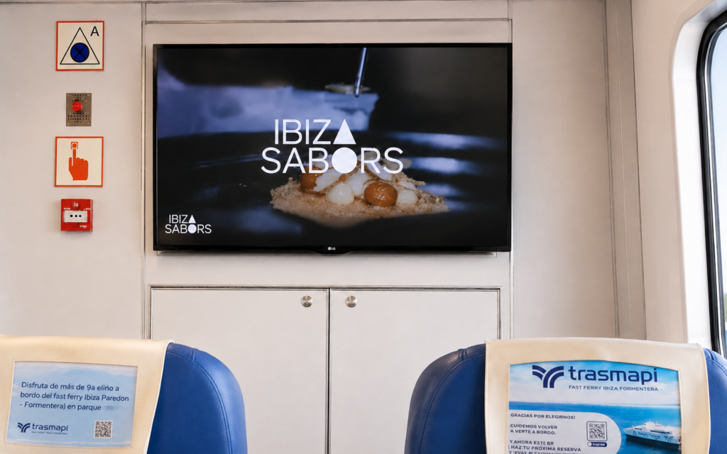 Sello Ibiza Sabors en los ferries de Trasmapi Ibiza-Formentera